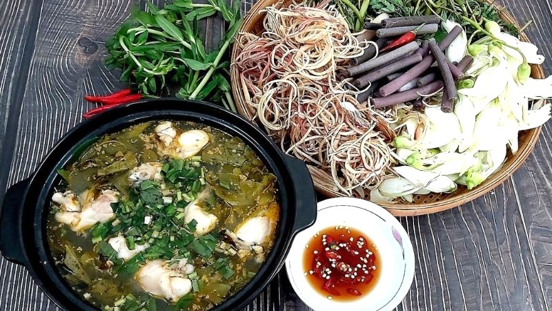 Lẩu ếch lá giang dai ngon, hết tanh