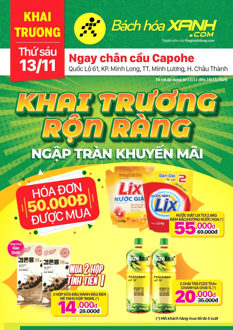 Khai trương cửa hàng tại Minh Lương, Châu Thành ngày 13/11.