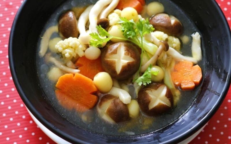 Canh nấm chay ngọt, bổ dưỡng