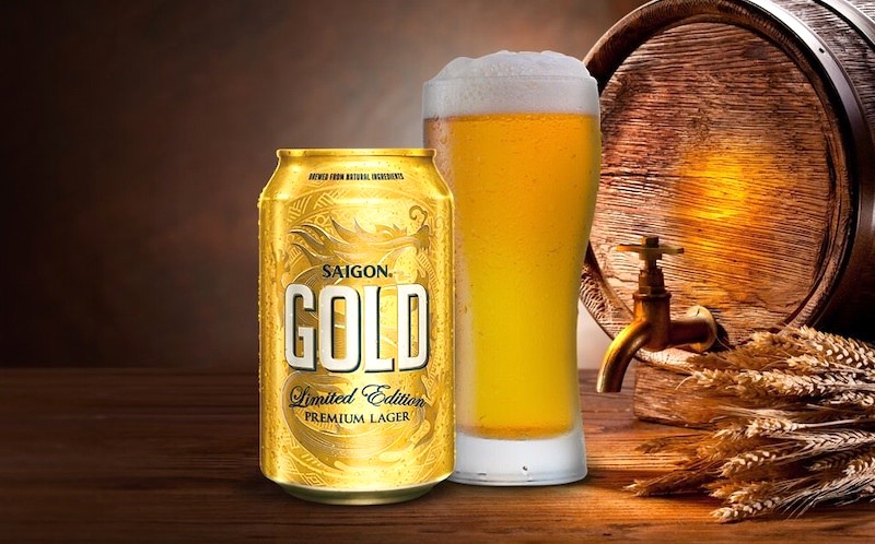 Bia Saigon Gold: 4,5% ABV, giá cả phải chăng.