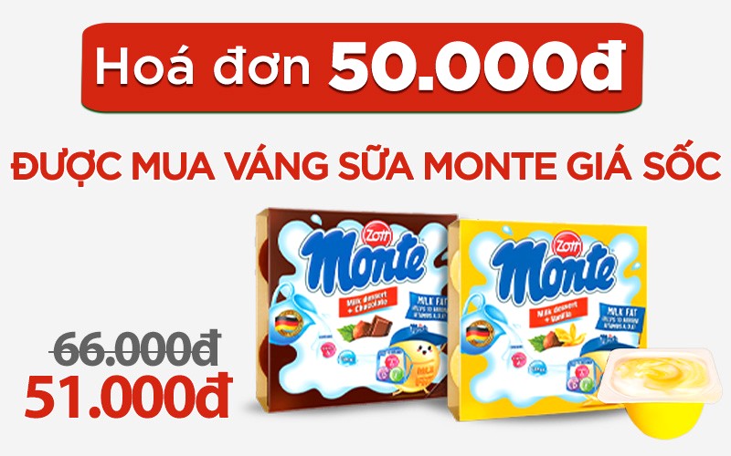 Váng sữa Monte 50k - Siêu sale!