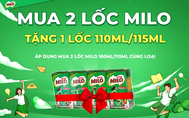 Mua 2 lốc Milo tặng 1 lốc.