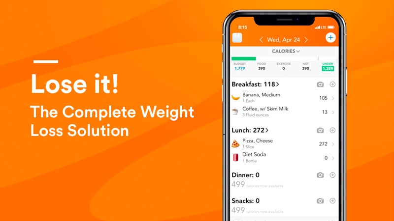 Ứng dụng theo dõi calo: Lose It!