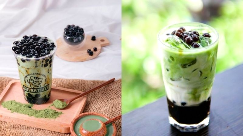 Matcha trân châu đường đen