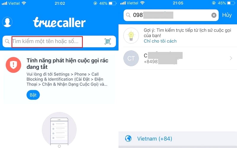 Truy tìm số điện thoại bằng Truecaller