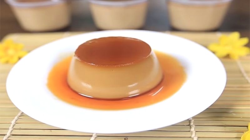 Flan cà phê không lò nướng.