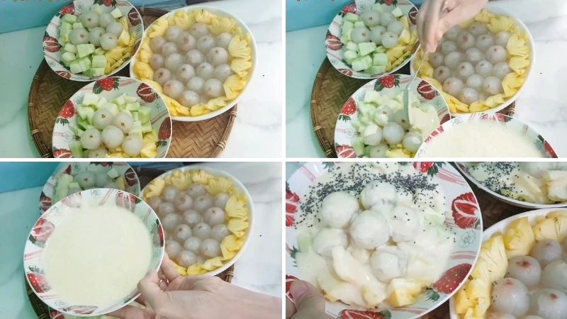 Món chè sầu riêng trái cây dầm