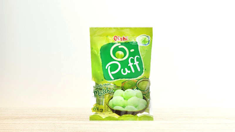 Kẹo xốp nhân matcha Oishi Puff 84g