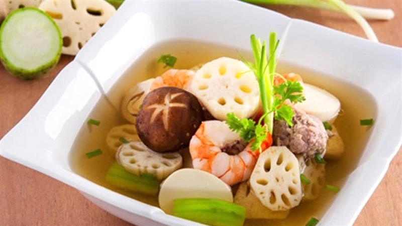 Canh nấm củ sen