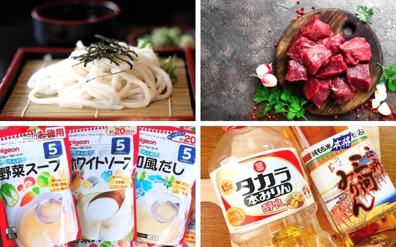 Nguyên liệu nấu mì udon thịt bò