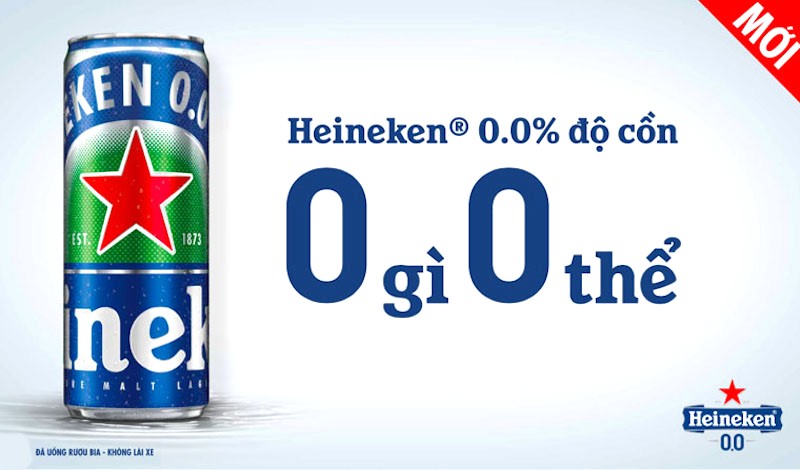 Heineken 0.0: Bia không cồn cho người sành bia.