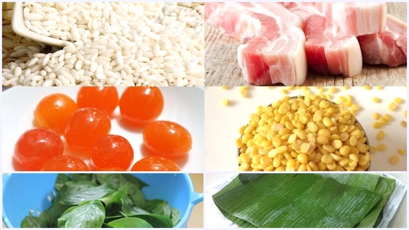 Bánh tét lá cẩm Cần Thơ: Nguyên liệu