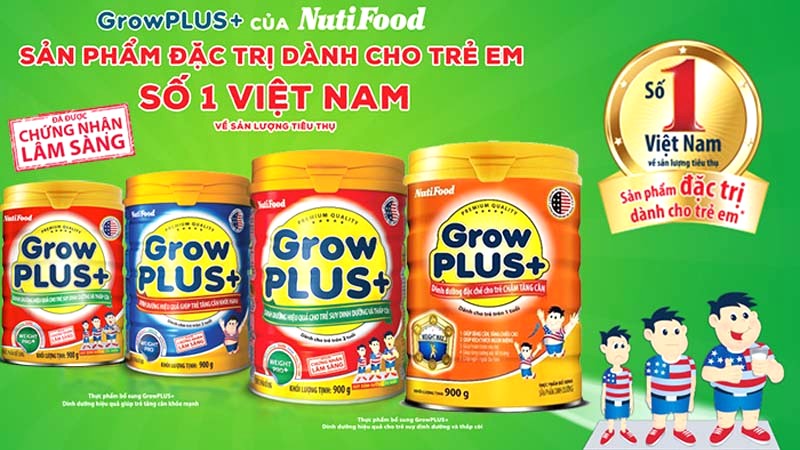 Các dòng sản phẩm sữa bột grow plus