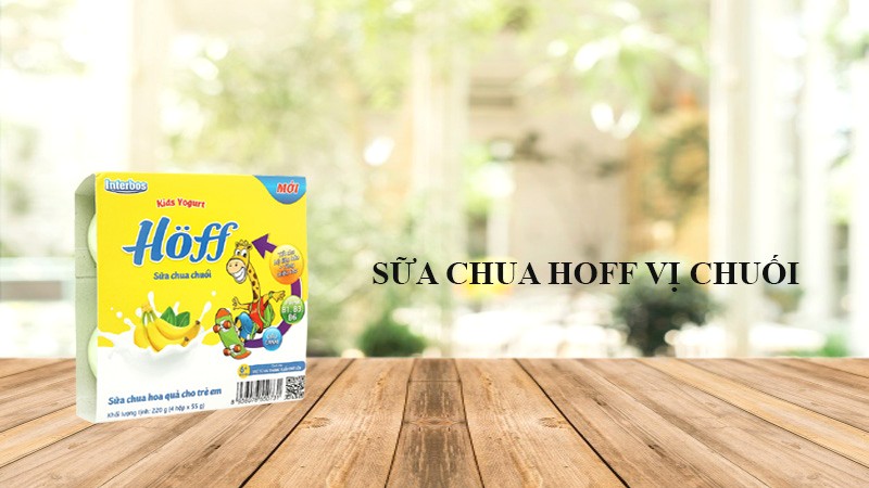 4 hộp sữa chua Hoff chuối 55g