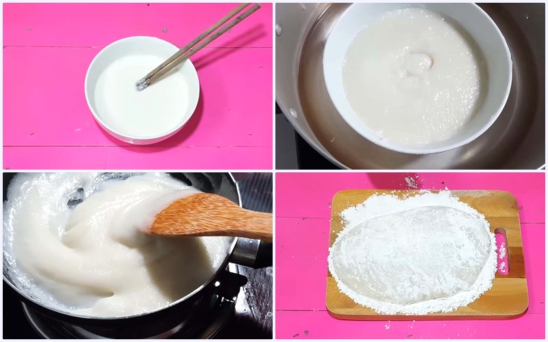 Làm phần vỏ bánh mochi