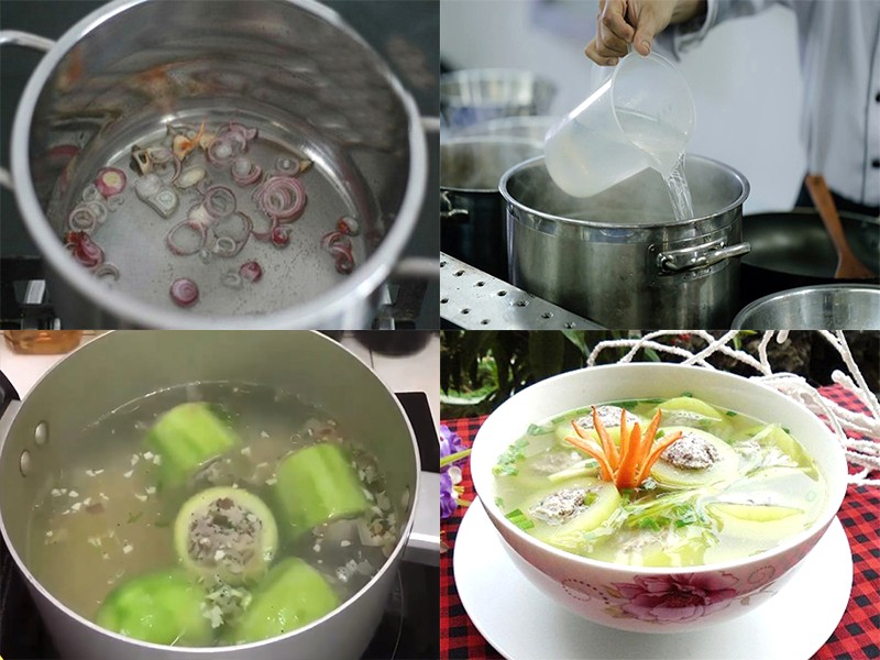 Canh bí đao nhồi thịt: thanh mát, bổ dưỡng.