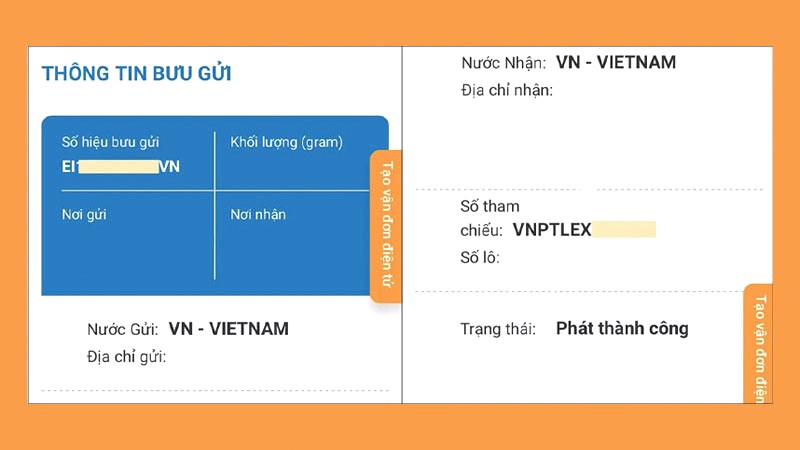 Tra cứu vận đơn EMS