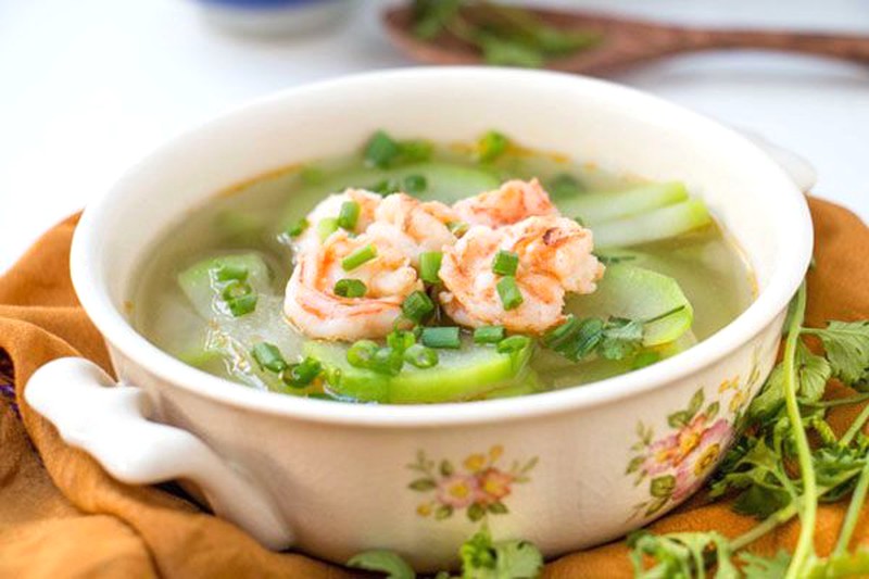 Canh bầu nấu tôm