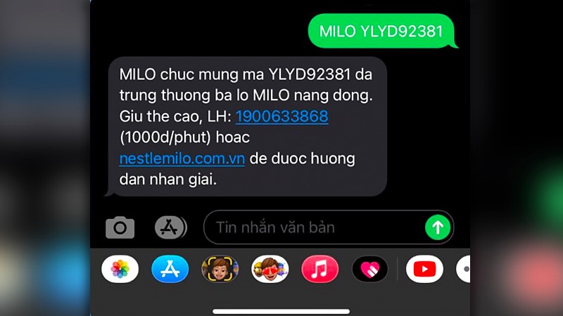 Bạn đã trúng thưởng Milo! 🎉