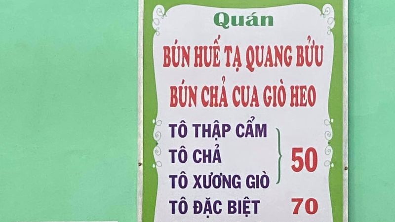 Bún Huế Tạ Quang Bửu