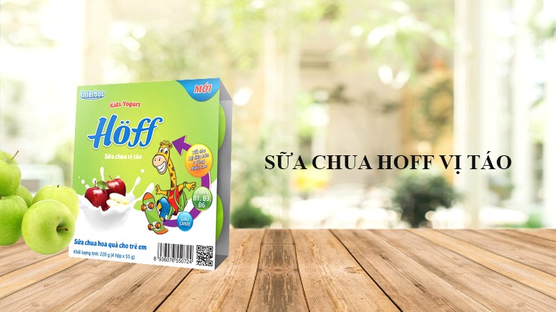 4 hộp sữa chua Hoff táo 55g