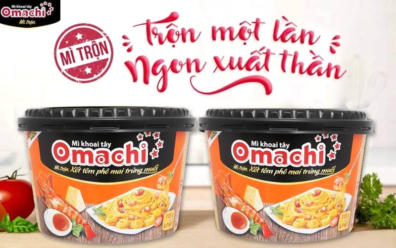 Mì Omachi sốt tôm phô mai trứng muối