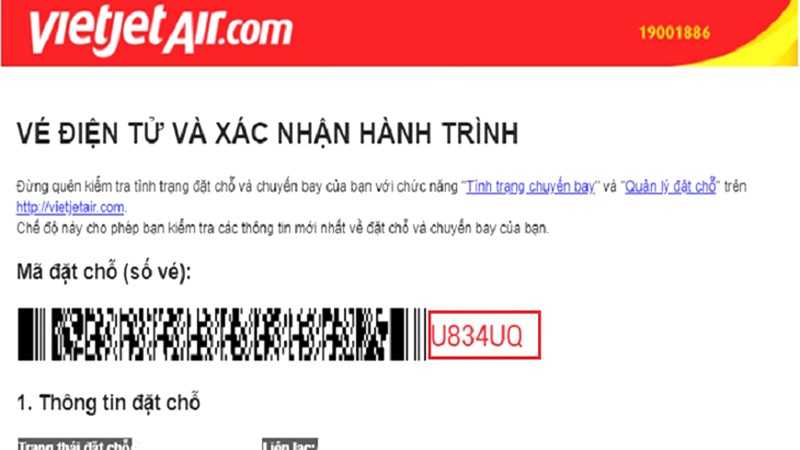 Vietjet: mã máy bay 6 kí tự (chữ & số, viết hoa).