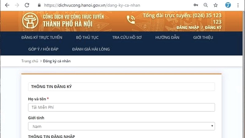 Thủ tục đăng ký khai sinh online