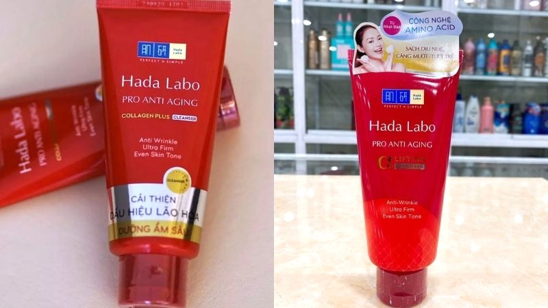 Sữa rửa mặt Hada Labo da dầu Pro Collagen Plus (đỏ)