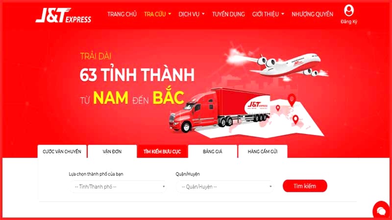 Tra cứu bưu cục J&T Express