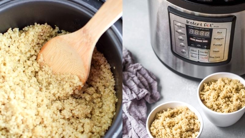 Nấu hạt Quinoa với nồi cơm điện.