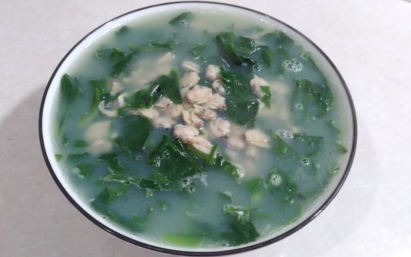 Canh ngao mồng tơi