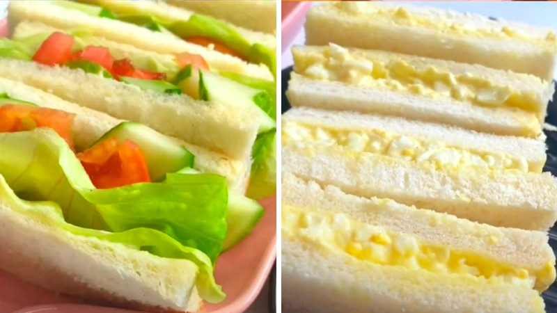 Hai chiếc bánh sandwich hấp dẫn.