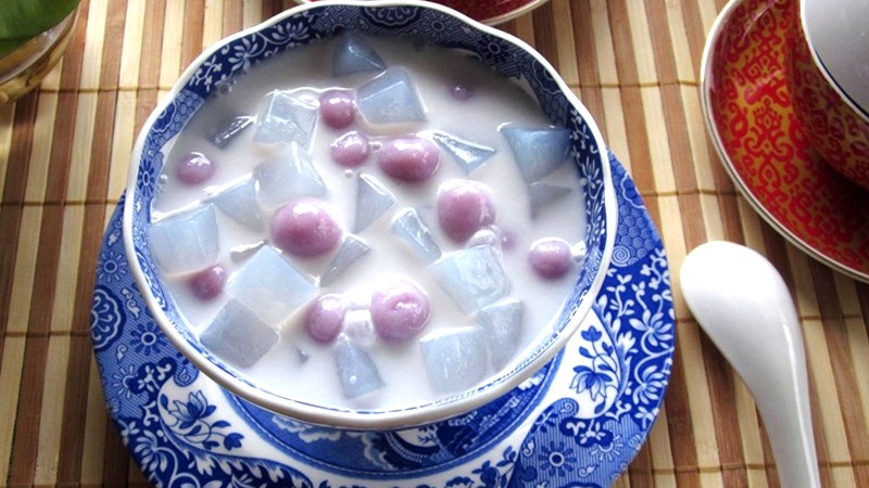 Chè rau câu dừa khoai lang tím