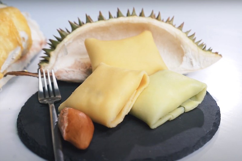 Thành phẩm bánh crepe sầu riêng