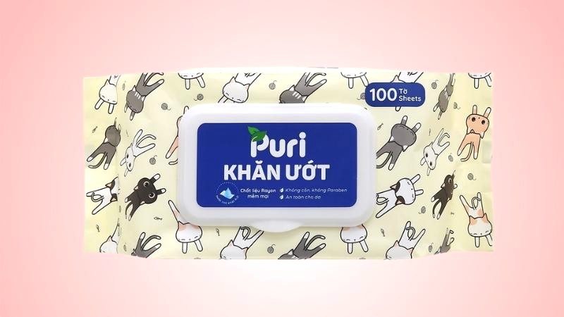 Khăn ướt em bé Puri 100 miếng