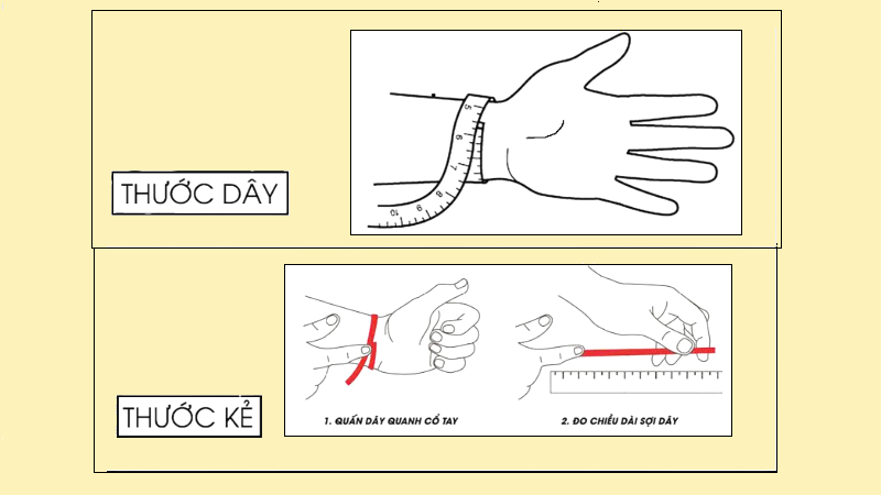 Dùng thước đo kích thước vòng tay