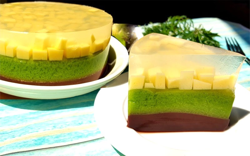 Rau câu flan 3 lớp