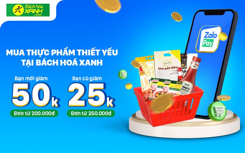 Mua sắm BHX online, thanh toán ZaloPay, ưu đãi hấp dẫn!