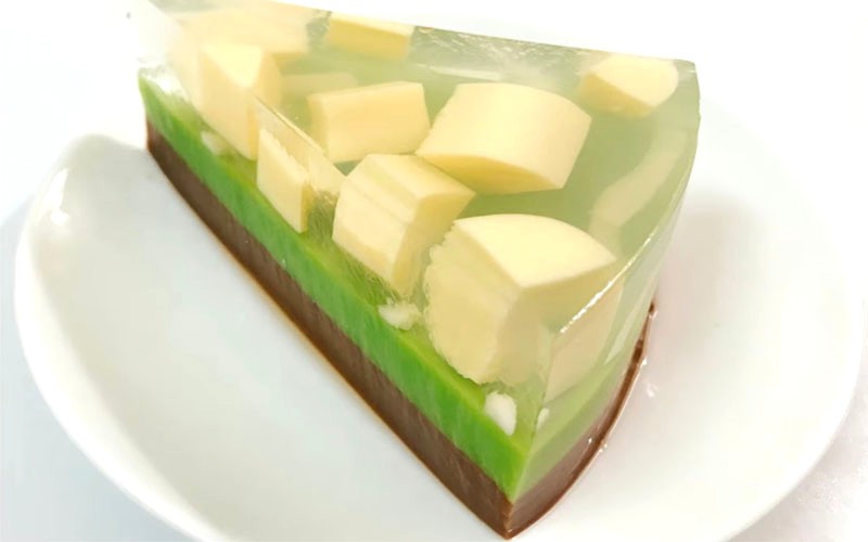 Rau câu flan 3 lớp, giòn ngon, đẹp mắt.