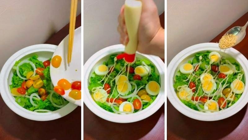 Hoàn thành salad dầu giấm