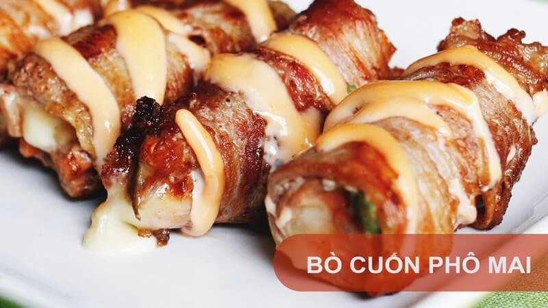 Bò cuộn phô mai chiên