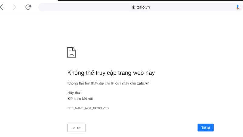 Kiểm tra kết nối mạng và cập nhật trình duyệt để đăng nhập lại Zalo Web.