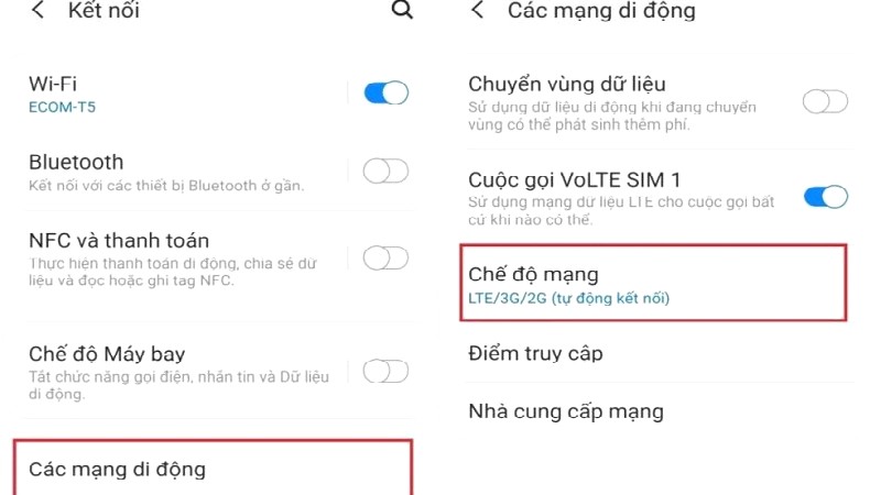 Sử dụng sim Vietnamobile 4G