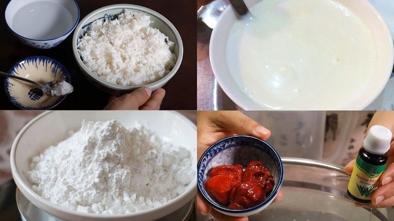 Bánh bò rễ tre đủ sắc màu