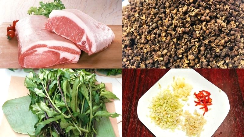 Thịt lợn khô gác bếp: Nguyên liệu