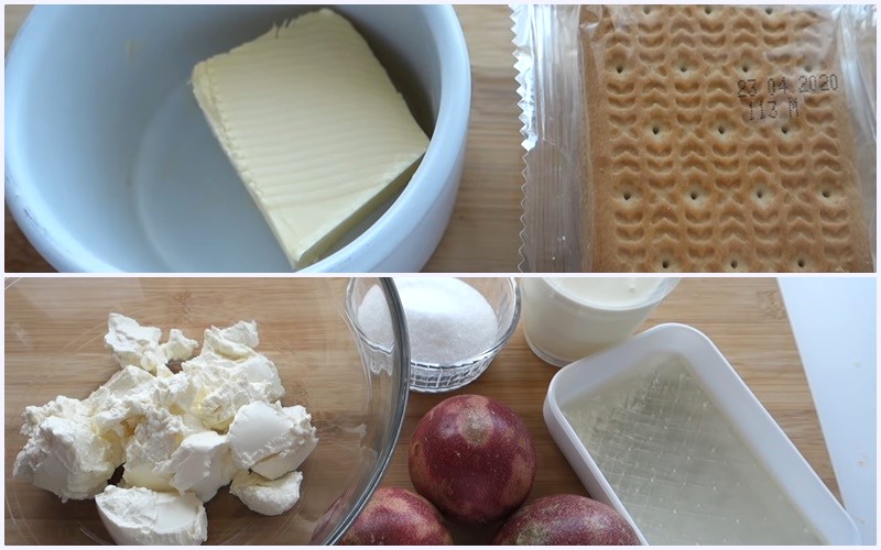 Bánh cheesecake chanh leo: Nguyên liệu