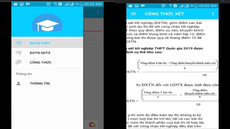 Ứng dụng tính điểm tốt nghiệp THPT & THCS