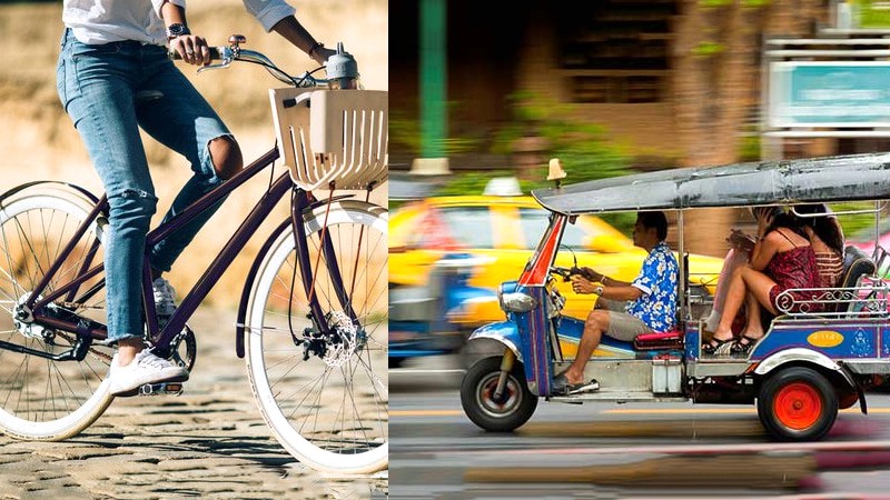 Luang Prabang: Di chuyển bằng xe đạp hoặc tuk tuk.