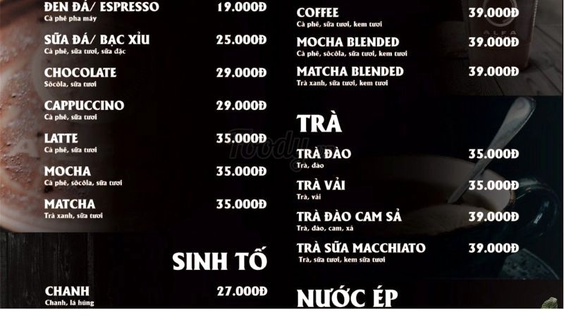 Menu của ALFA Coffee